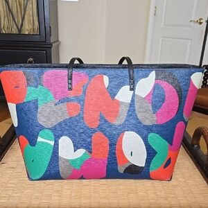 FENDI ROMA Colorful Graphic Tote Bag